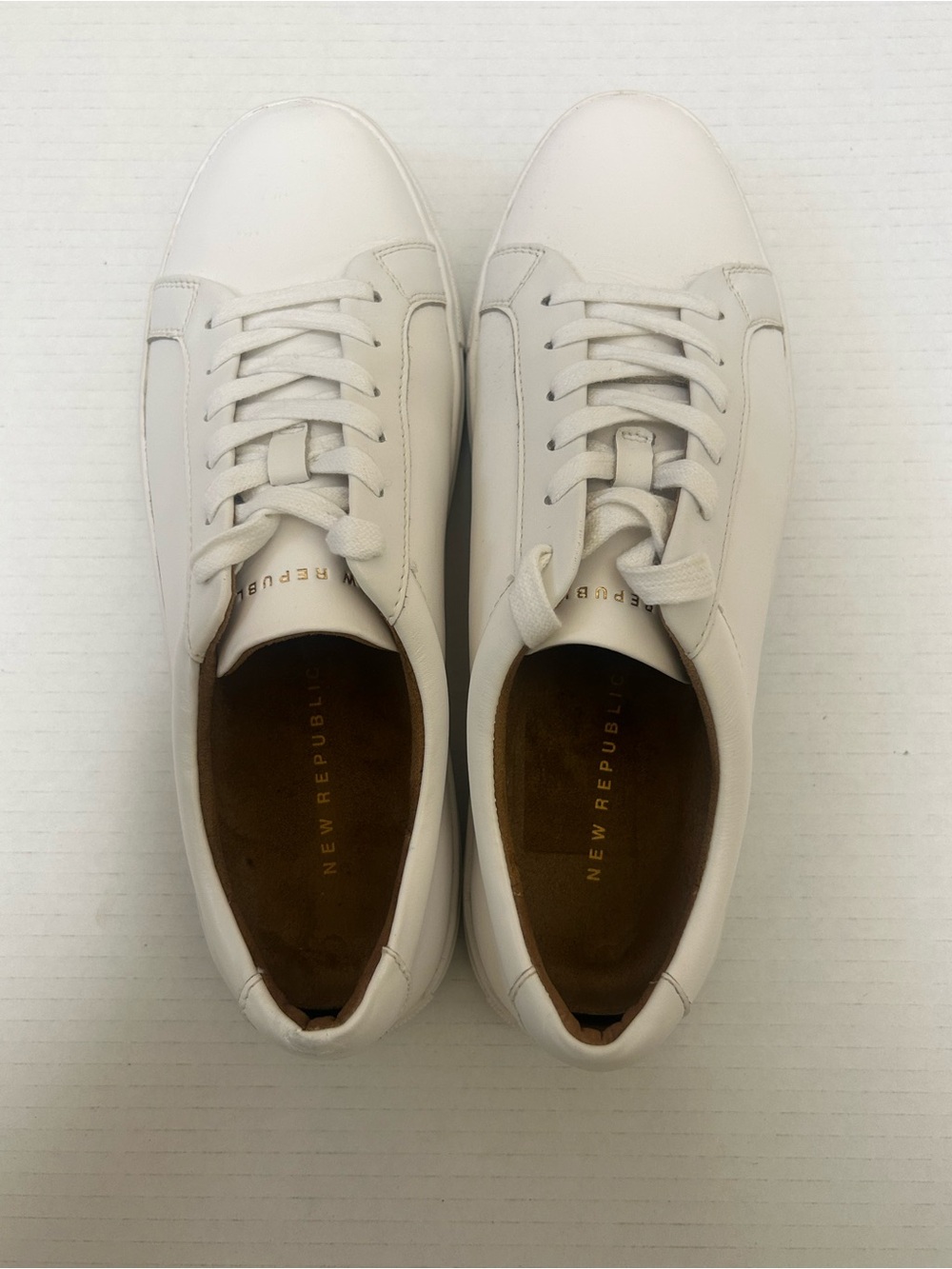 New Republic Men's White Leather Casual Sneakers